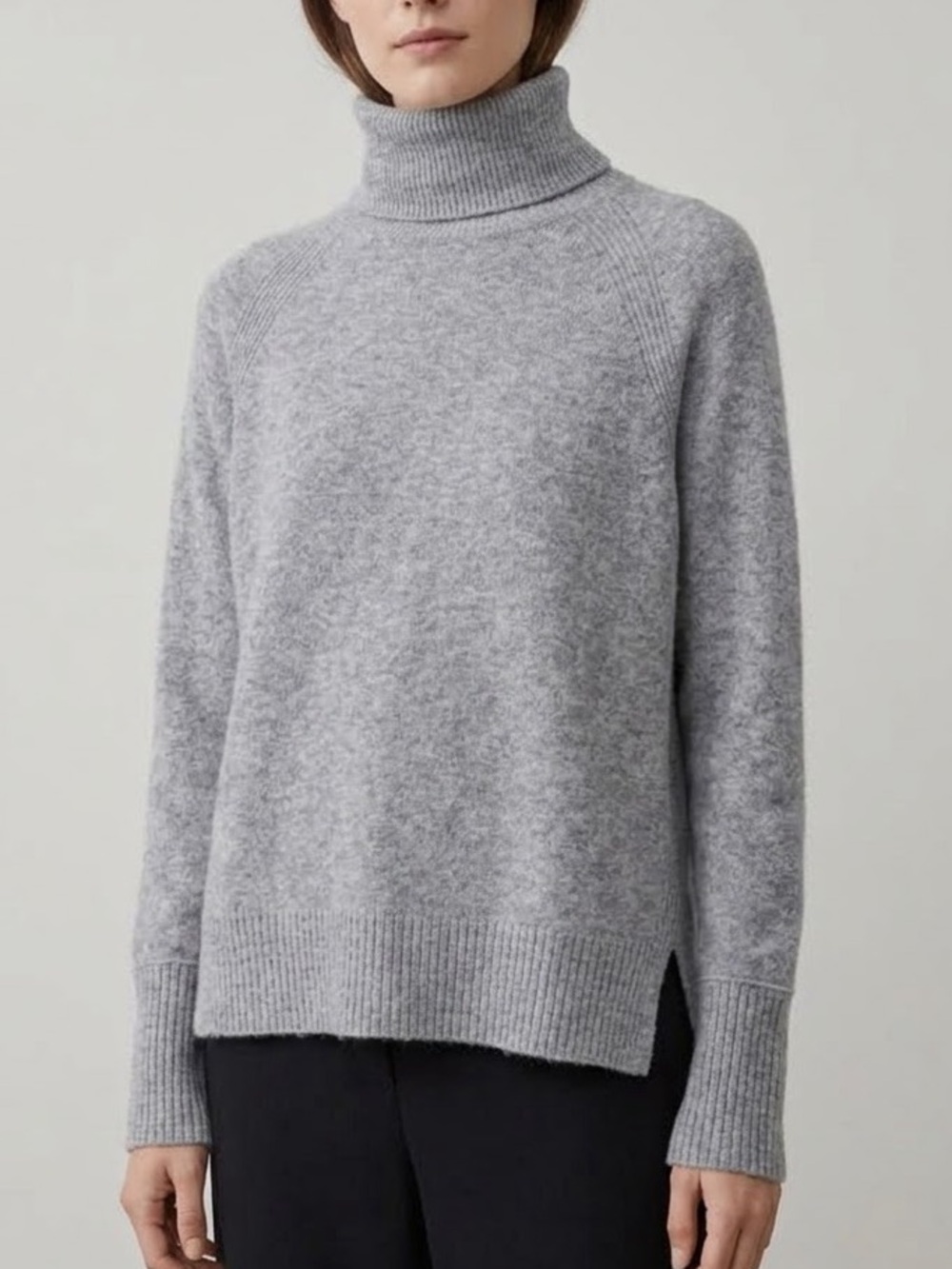 J. Crew Merino Wool Turtleneck Sweater Size Medium Gray Pullover